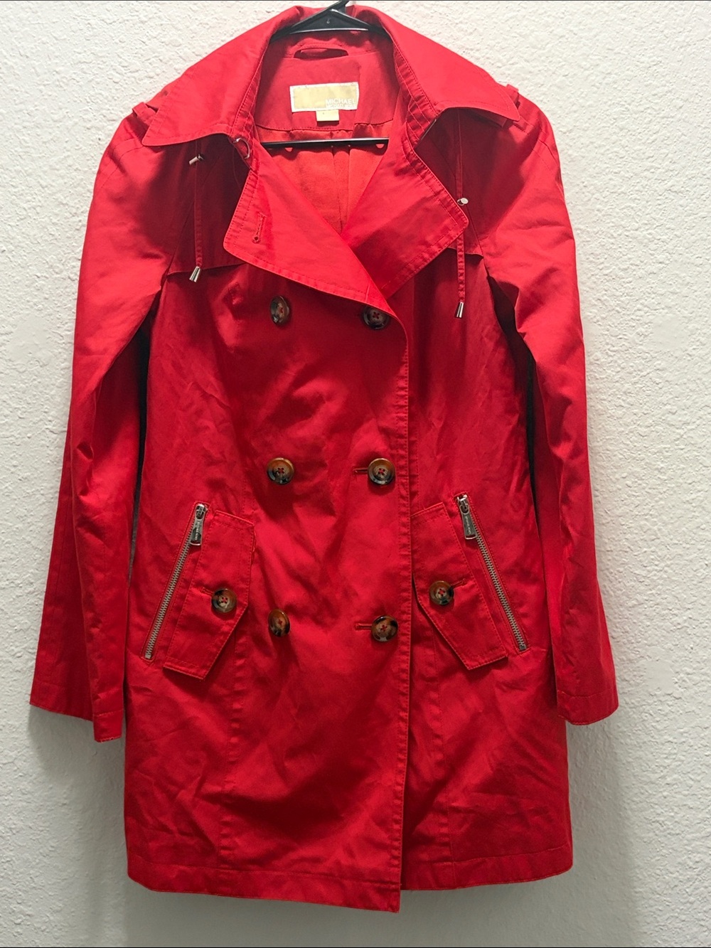 MICHAEL Michael Kors Women’s Red Double-Breasted Trench Coat